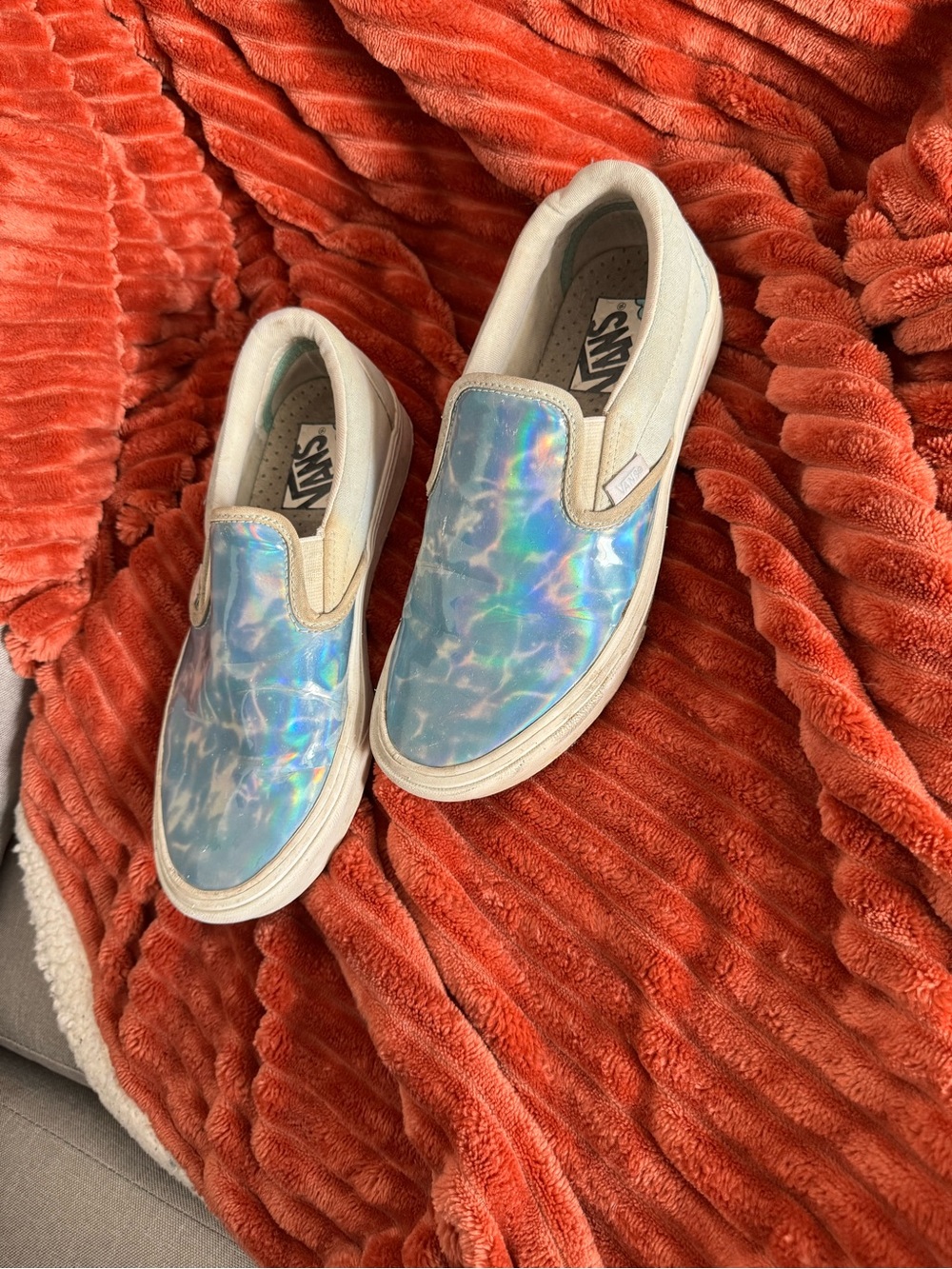 Vans Iridescent Blue Slip-On Sneakers